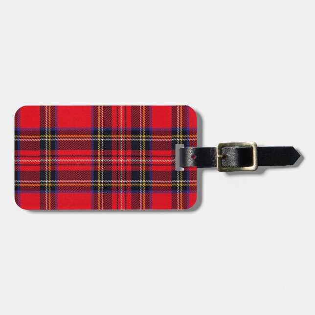 Royal Stewart tartan red black plaid Luggage Tag (Front Horizontal)