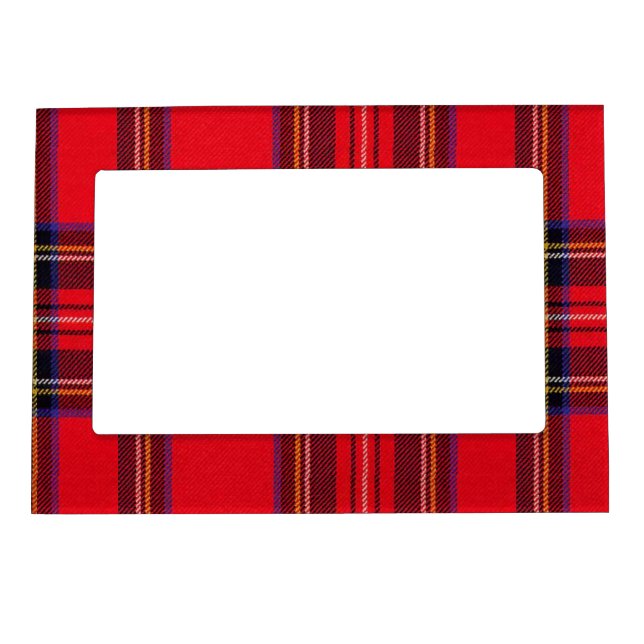 Royal Stewart tartan red black plaid Magnetic Photo Frame (Front)
