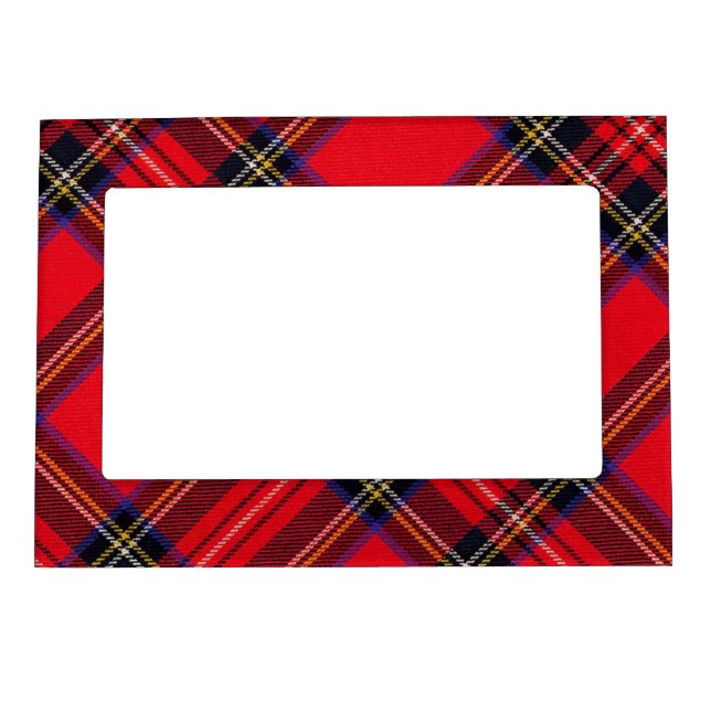 Royal Stewart tartan red black plaid Magnetic Picture Frame (Front)