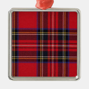 Royal Stewart tartan red black plaid Metal Ornament