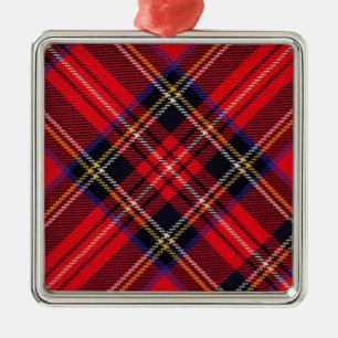 Royal Stewart tartan red black plaid Metal Ornament