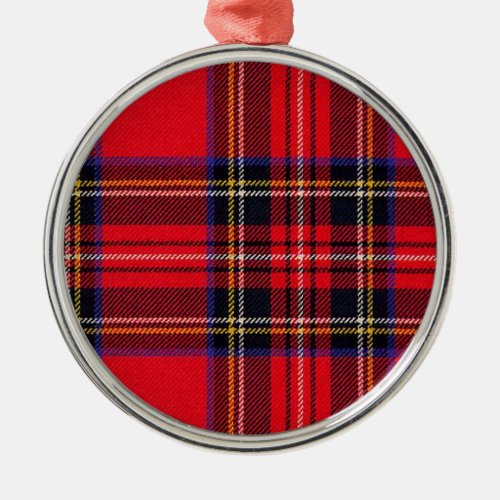 Royal Stewart tartan red black plaid Metal Ornament