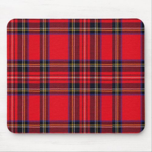 Royal Stewart tartan red black plaid Mouse Pad