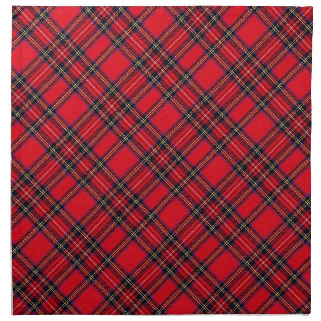 Royal Stewart tartan red black plaid Napkin (Front)