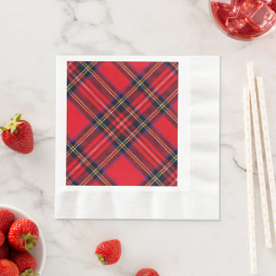Royal Stewart tartan red black plaid Napkins
