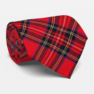 Royal Stewart tartan red black plaid Neck Tie