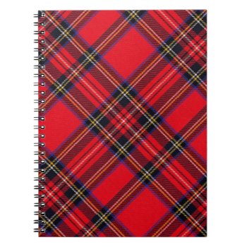 Royal Stewart Tartan Red Black Plaid Notebook by optionstrader at Zazzle