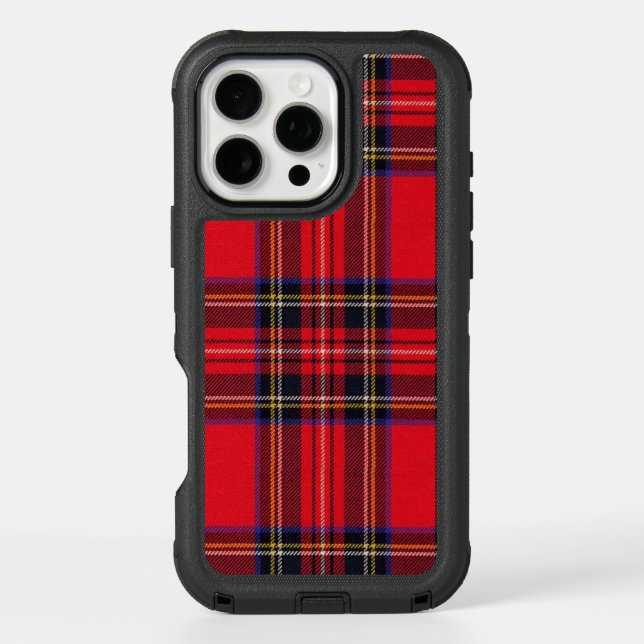 Royal Stewart tartan red black plaid Otterbox iPhone Case (Back)