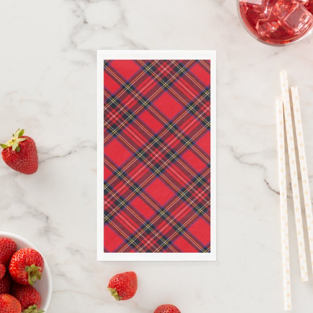 Royal Stewart tartan red black plaid Paper Guest Towels (Insitu)