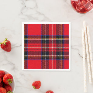 Royal Stewart tartan red black plaid Paper Napkins