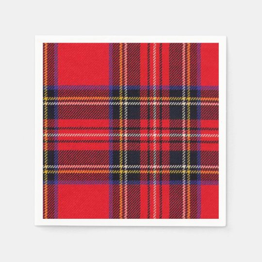 Royal Stewart tartan red black plaid Paper Napkins