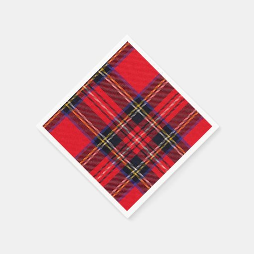 Royal Stewart tartan red black plaid Paper Napkins | Zazzle