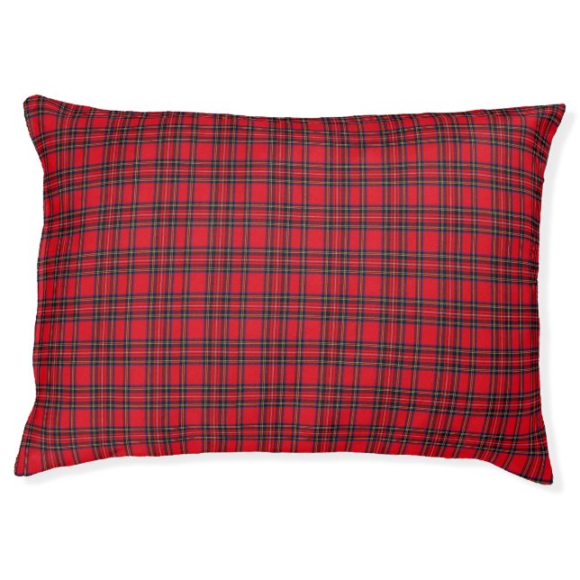 Royal Stewart tartan red black plaid Pet Bed (Front)