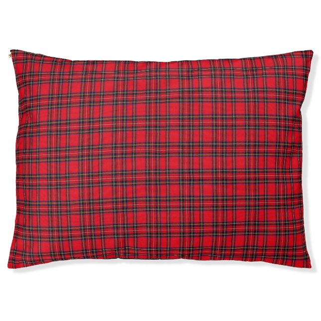 Royal Stewart tartan red black plaid Pet Bed (Front)