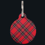 Royal Stewart tartan red black plaid Pet Name Tag<br><div class="desc">Royal Stewart clan tartan red black plaid</div>
