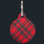Royal Stewart tartan red black plaid Pet Name Tag<br><div class="desc">Royal Stewart clan tartan red black plaid</div>