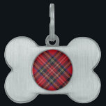 Royal Stewart tartan red black plaid Pet Name Tag<br><div class="desc">Royal Stewart clan tartan red black plaid</div>