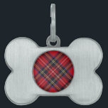 Royal Stewart tartan red black plaid Pet Name Tag<br><div class="desc">Royal Stewart clan tartan red black plaid</div>