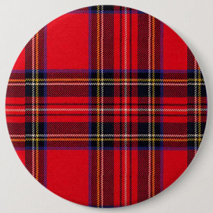 Royal Stewart tartan red black plaid Pinback Button