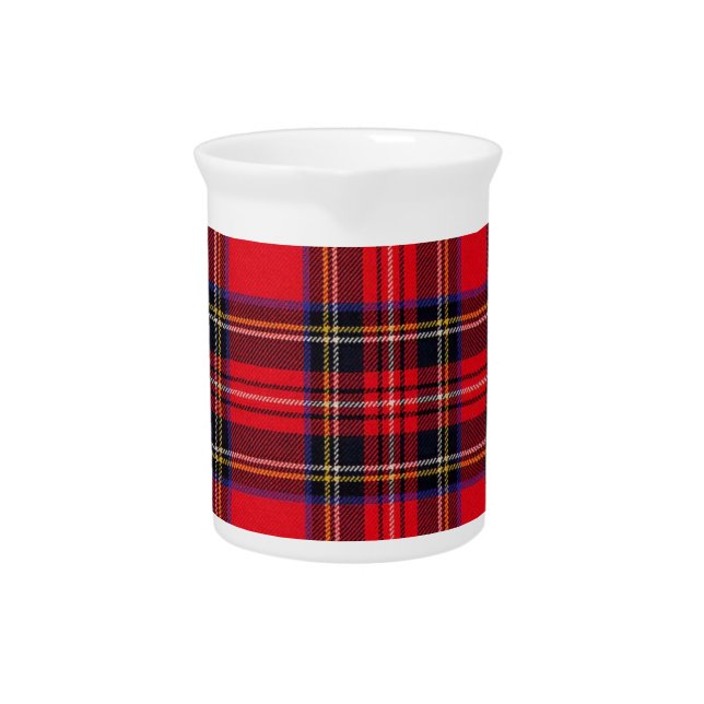 Royal Stewart tartan red black plaid Pitcher (Front)