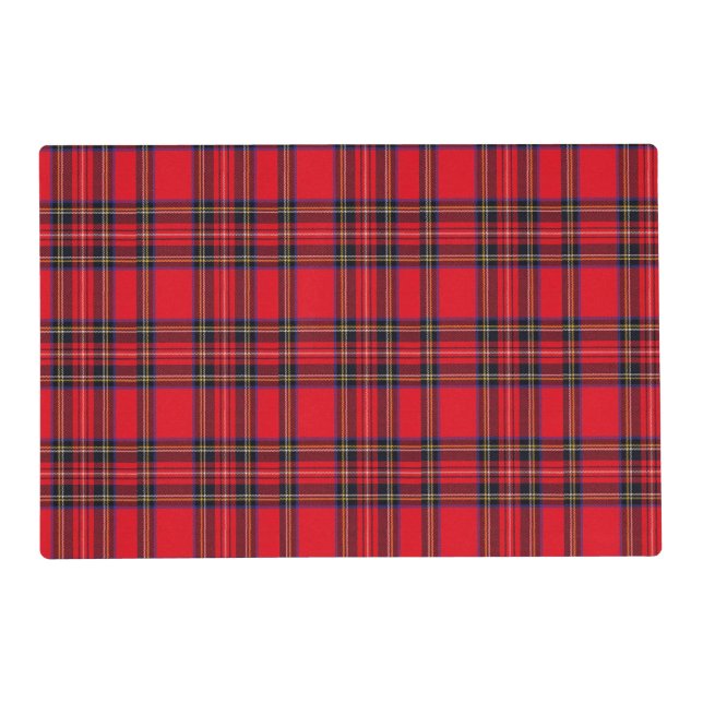Royal Stewart tartan red black plaid Placemat (Front)