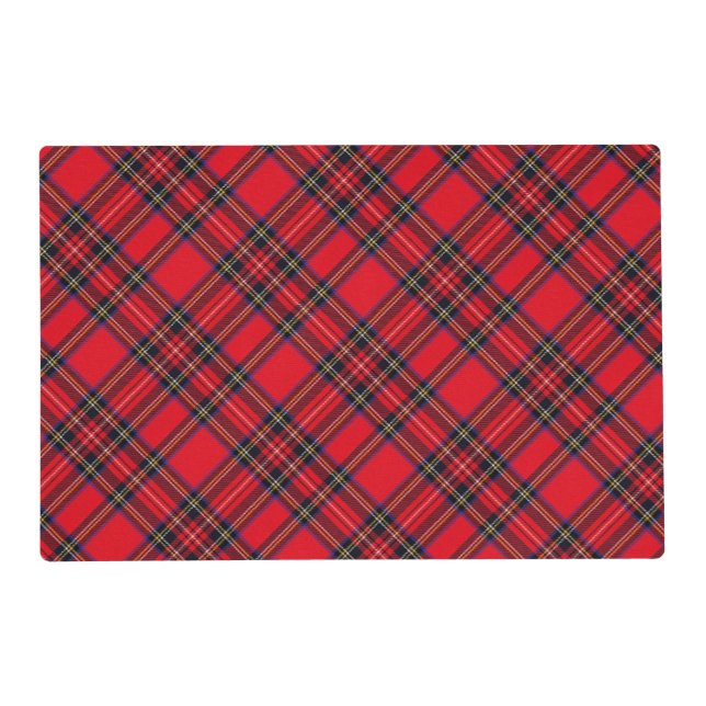 Royal Stewart tartan red black plaid Placemat (Front)