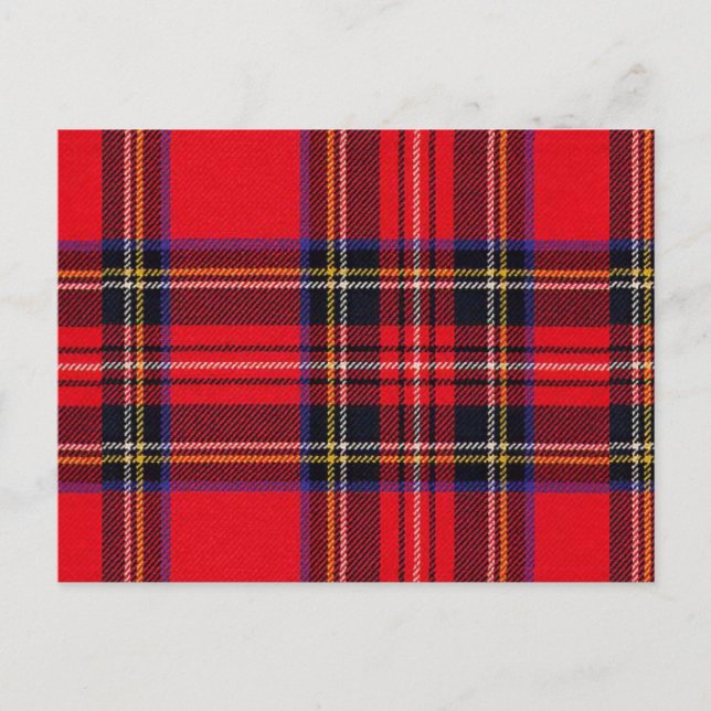Royal Stewart tartan red black plaid Postcard (Front)