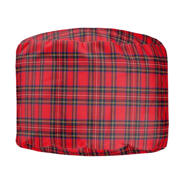 Royal Stewart tartan red black plaid Pouf (Front)
