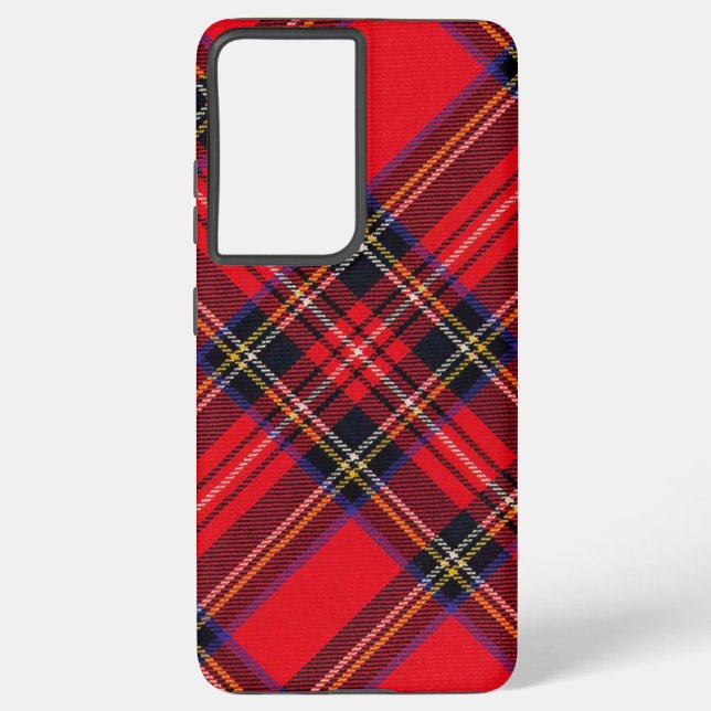 Royal Stewart tartan red black plaid Samsung Galaxy Case (Back)