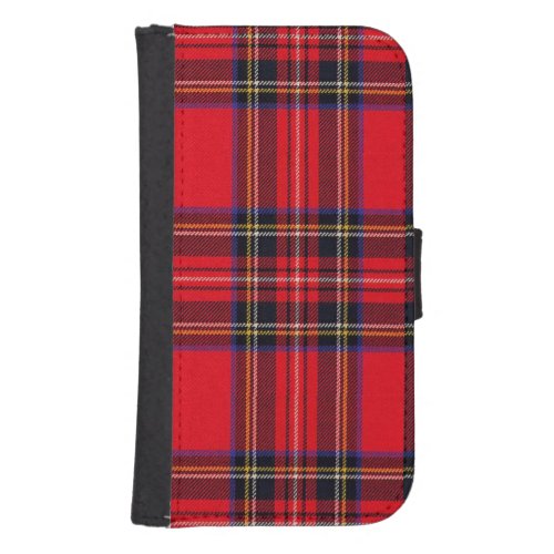 Royal Stewart tartan red black plaid Samsung S4 Wallet Case