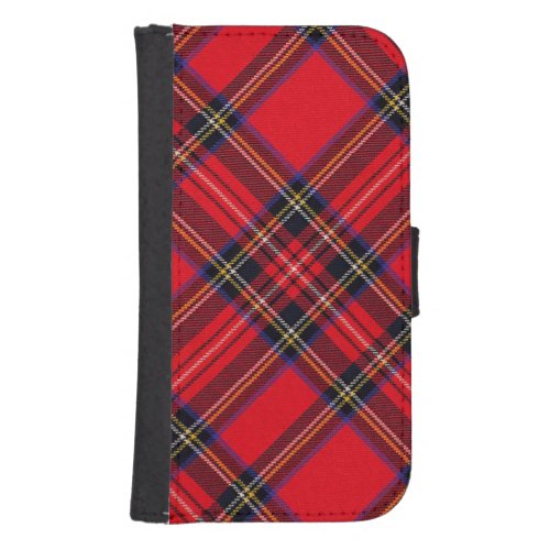 Royal Stewart tartan red black plaid Galaxy S4 Wallet Case