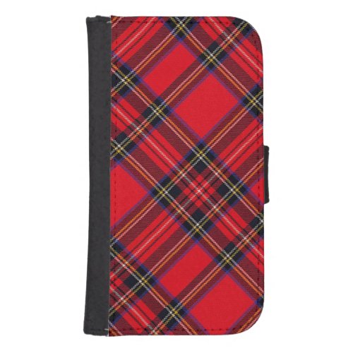 Royal Stewart tartan red black plaid Wallet Phone Case For Samsung Galaxy S4