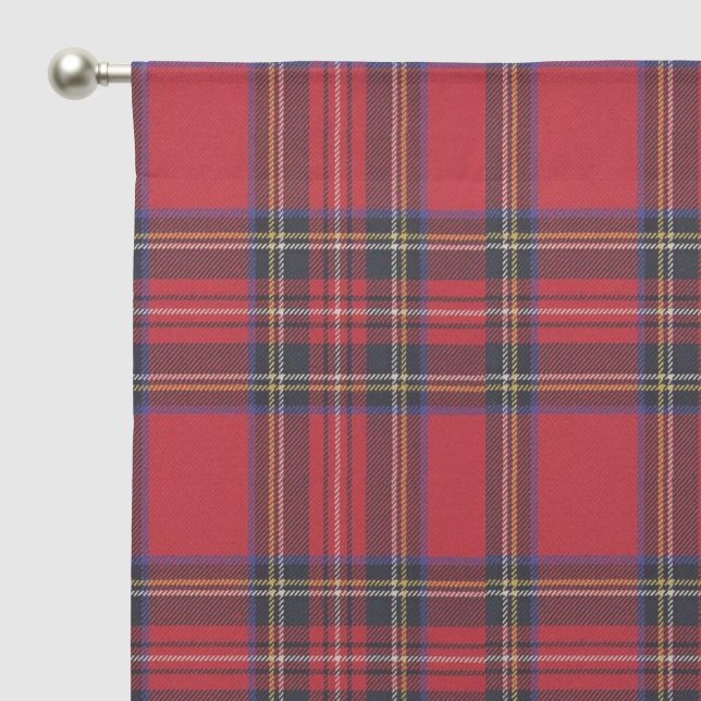 Royal Stewart tartan red black plaid Sheer Curtains (Pocket)