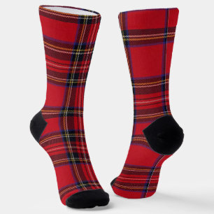 Royal Stewart tartan red black plaid Socks