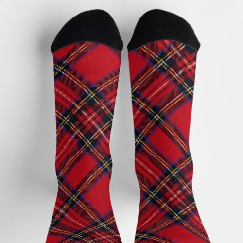 Royal Stewart tartan red black plaid Socks