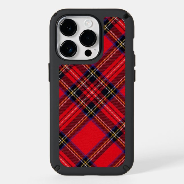 Royal Stewart tartan red black plaid Speck iPhone Case (Front)