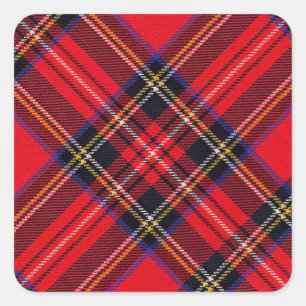 Royal Stewart tartan red black plaid Square Sticker
