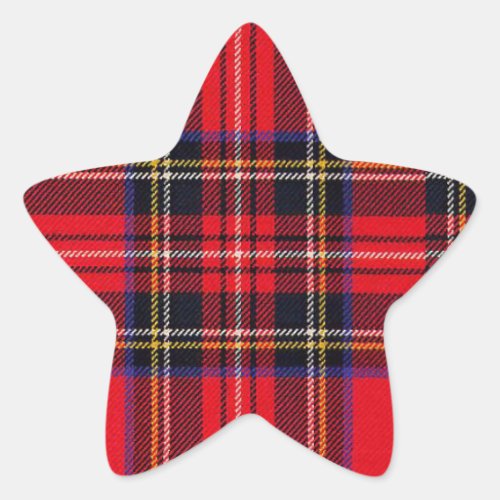 Royal Stewart tartan red black plaid Star Sticker