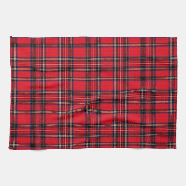 Royal Stewart tartan red black plaid Towel (Horizontal)