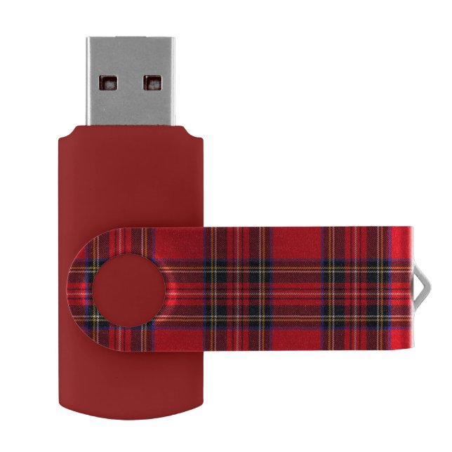 Royal Stewart tartan red black plaid USB Flash Drive (Opened)