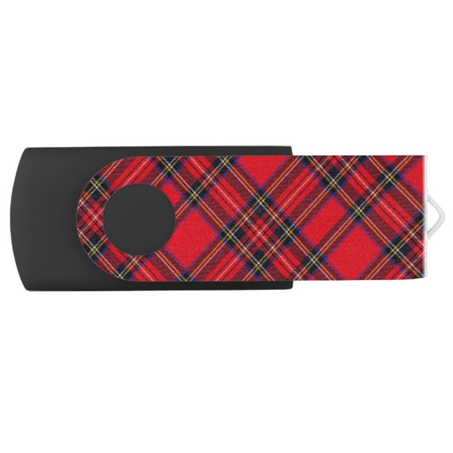 Royal Stewart tartan red black plaid USB Flash Drive (Front)