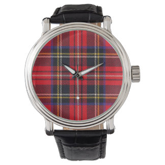 Royal Stewart tartan red black plaid Watch