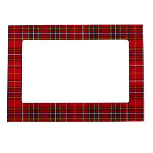 Royal Stewart Tartan Red Gold Scottish Plaid Magnetic Frame