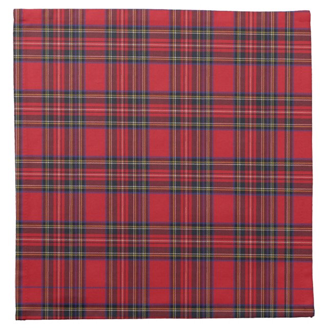 Royal Stewart Tartan Red Plaid Cloth Napkin (Front)