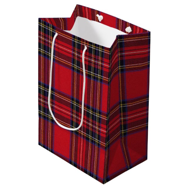 Royal Stewart Tartan Red Plaid Medium Gift Bag (Front Angled)