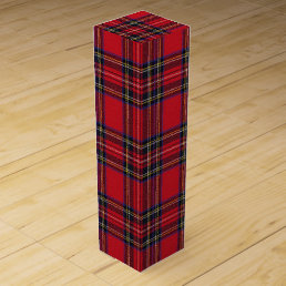 Royal Stewart Tartan Red Plaid Wine Box