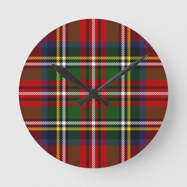 Royal Stewart Tartan Round Clock (Front)