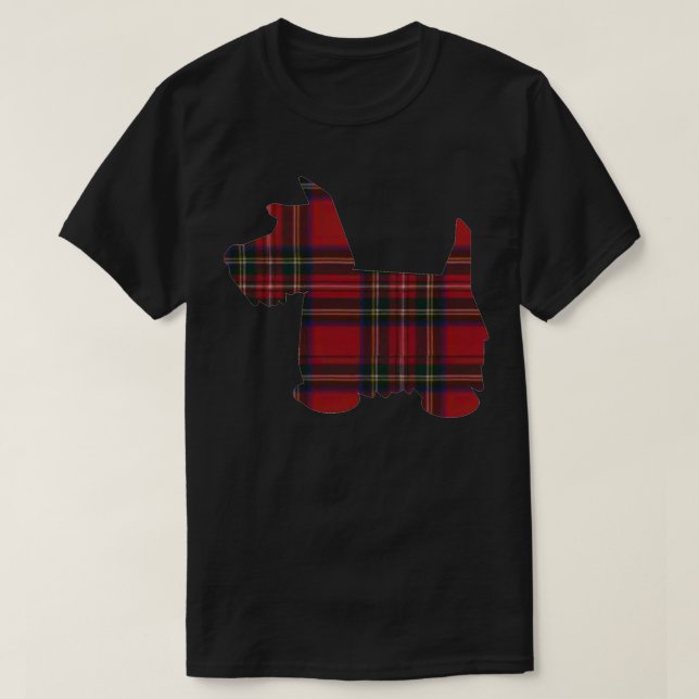 Royal Stewart Tartan Scottie Dog T-Shirt (Design Front)