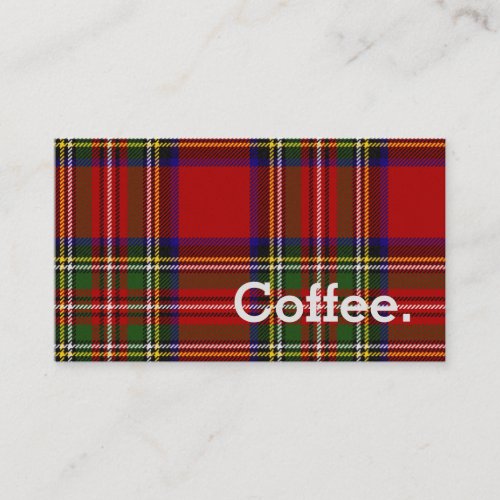 Royal Stewart Tartan Simple Coffee Punch_Card Loyalty Card