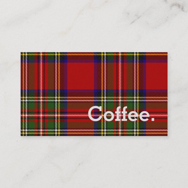 Royal Stewart Tartan Simple Coffee Punch-Card Loyalty Card (Front)